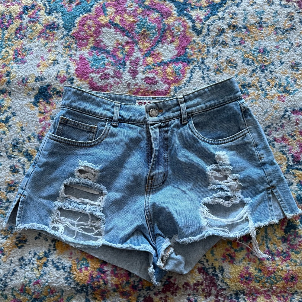 Y2K Distressed Denim Mini Shorts